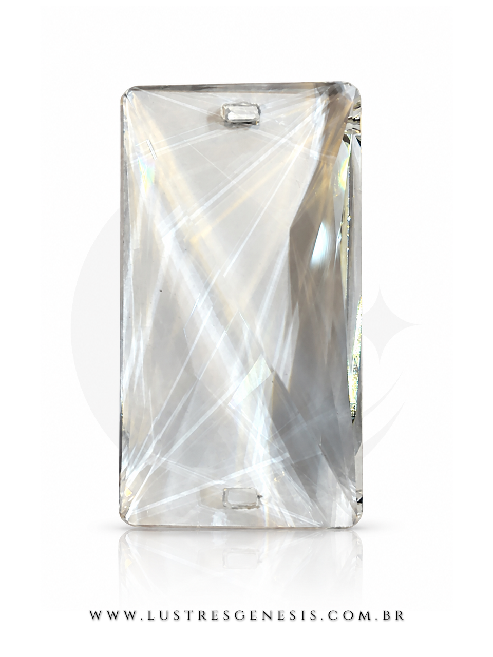 Placa reta de cristal K9 para lustre e Feng-Shui, 72mm, unidade única. Lustres Gênesis loja online de Lustres e Iluminação Decorativa